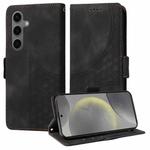 For Samsung Galaxy S25+ 5G Embossed Rhombus Starry Leather Phone Case(Black)