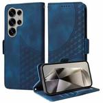 For Samsung Galaxy S25 Ultra 5G Embossed Rhombus Starry Leather Phone Case(Blue)