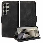 For Samsung Galaxy S25 Ultra 5G Embossed Rhombus Starry Leather Phone Case(Black)