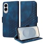 For Samsung Galaxy S25 Edge 5G Embossed Rhombus Starry Leather Phone Case(Blue)