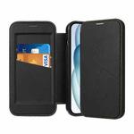 For iPhone 15 Magnetic Armor Series RFID Card Slots Leather Phone Case(Black)