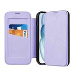 For iPhone 13 Pro Magnetic Armor Series RFID Card Slots Leather Phone Case(Purple)