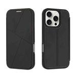 For iPhone 16 Pro Max Magnetic Armor Series RFID Card Slots Leather Phone Case(Black)