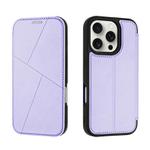 For iPhone 16 Pro Max Magnetic Armor Series RFID Card Slots Leather Phone Case(Purple)