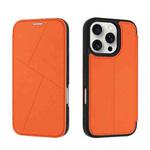 For iPhone 16 Pro Magnetic Armor Series RFID Card Slots Leather Phone Case(Orange)