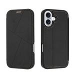 For iPhone 16 Plus Magnetic Armor Series RFID Card Slots Leather Phone Case(Black)