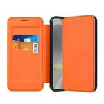 For Samsung Galaxy S24 5G Magnetic Armor Series RFID Card Slots Leather Phone Case(Orange)