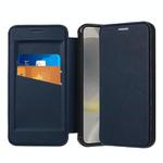 For Samsung Galaxy S25+ 5G Magnetic Armor Series RFID Card Slots Leather Phone Case(Blue)