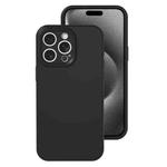 For iPhone 15 Pro Max Precise Hole Liquid Silicone Jelly Color Full Coverage Phone Case(Black)