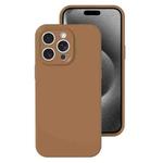 For iPhone 15 Pro Max Precise Hole Liquid Silicone Jelly Color Full Coverage Phone Case(Caramel Brown)
