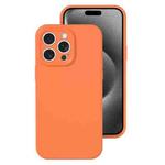 For iPhone 15 Pro Max Precise Hole Liquid Silicone Jelly Color Full Coverage Phone Case(Sugar Orange Color)