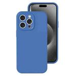 For iPhone 15 Pro Max Precise Hole Liquid Silicone Jelly Color Full Coverage Phone Case(Navy Blue)