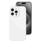 For iPhone 15 Pro Precise Hole Liquid Silicone Jelly Color Full Coverage Phone Case(White)