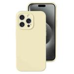 For iPhone 15 Pro Precise Hole Liquid Silicone Jelly Color Full Coverage Phone Case(Milk Yellow)