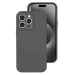 For iPhone 15 Pro Precise Hole Liquid Silicone Jelly Color Full Coverage Phone Case(Carbon Gray)