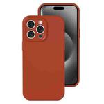 For iPhone 15 Pro Precise Hole Liquid Silicone Jelly Color Full Coverage Phone Case(Caramel Brown)