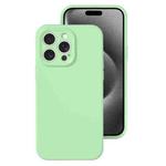 For iPhone 15 Pro Precise Hole Liquid Silicone Jelly Color Full Coverage Phone Case(Mint Green)