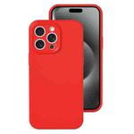 For iPhone 15 Pro Precise Hole Liquid Silicone Jelly Color Full Coverage Phone Case(The Chinese Red)