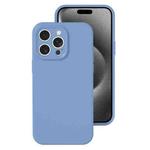 For iPhone 15 Pro Precise Hole Liquid Silicone Jelly Color Full Coverage Phone Case(Thin Fog Blue)