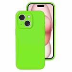 For iPhone 15 Plus Precise Hole Liquid Silicone Jelly Color Full Coverage Phone Case(Fluorescent Green)