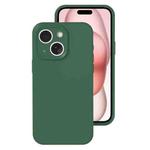 For iPhone 15 Plus Precise Hole Liquid Silicone Jelly Color Full Coverage Phone Case(Moss Green)