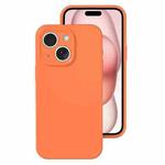 For iPhone 15 Plus Precise Hole Liquid Silicone Jelly Color Full Coverage Phone Case(Sugar Orange Color)