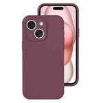 For iPhone 15 Plus Precise Hole Liquid Silicone Jelly Color Full Coverage Phone Case(Plum Colored)