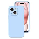 For iPhone 15 Plus Precise Hole Liquid Silicone Jelly Color Full Coverage Phone Case(Sky Blue)