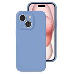 For iPhone 15 Plus Precise Hole Liquid Silicone Jelly Color Full Coverage Phone Case(Thin Fog Blue)