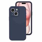 For iPhone 15 Plus Precise Hole Liquid Silicone Jelly Color Full Coverage Phone Case(Midnight Blue)