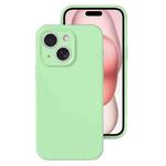 For iPhone 15 Precise Hole Liquid Silicone Jelly Color Full Coverage Phone Case(Mint Green)