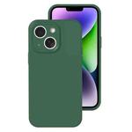 For iPhone 14 Plus Precise Hole Liquid Silicone Jelly Color Full Coverage Phone Case(Moss Green)