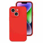 For iPhone 14 Plus Precise Hole Liquid Silicone Jelly Color Full Coverage Phone Case(The Chinese Red)
