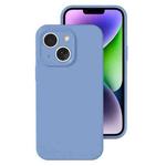 For iPhone 14 Plus Precise Hole Liquid Silicone Jelly Color Full Coverage Phone Case(Thin Fog Blue)