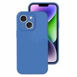 For iPhone 14 Plus Precise Hole Liquid Silicone Jelly Color Full Coverage Phone Case(Navy Blue)