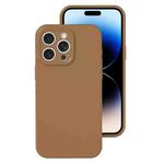 For iPhone 14 Pro Precise Hole Liquid Silicone Jelly Color Full Coverage Phone Case(Khaki)