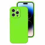 For iPhone 14 Pro Precise Hole Liquid Silicone Jelly Color Full Coverage Phone Case(Fluorescent Green)