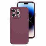 For iPhone 14 Pro Precise Hole Liquid Silicone Jelly Color Full Coverage Phone Case(Plum Colored)