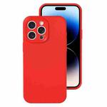 For iPhone 14 Pro Precise Hole Liquid Silicone Jelly Color Full Coverage Phone Case(The Chinese Red)