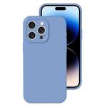 For iPhone 14 Pro Precise Hole Liquid Silicone Jelly Color Full Coverage Phone Case(Thin Fog Blue)