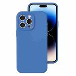 For iPhone 14 Pro Precise Hole Liquid Silicone Jelly Color Full Coverage Phone Case(Navy Blue)