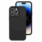 For iPhone 14 Pro Max Precise Hole Liquid Silicone Jelly Color Full Coverage Phone Case(Black)