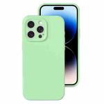 For iPhone 14 Pro Max Precise Hole Liquid Silicone Jelly Color Full Coverage Phone Case(Mint Green)