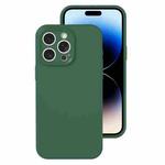 For iPhone 14 Pro Max Precise Hole Liquid Silicone Jelly Color Full Coverage Phone Case(Moss Green)