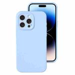 For iPhone 14 Pro Max Precise Hole Liquid Silicone Jelly Color Full Coverage Phone Case(Sky Blue)