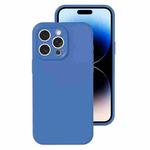 For iPhone 14 Pro Max Precise Hole Liquid Silicone Jelly Color Full Coverage Phone Case(Navy Blue)