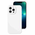 For iPhone 13 Pro Max Precise Hole Liquid Silicone Jelly Color Full Coverage Phone Case(White)