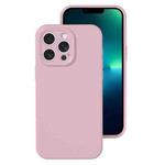 For iPhone 13 Pro Max Precise Hole Liquid Silicone Jelly Color Full Coverage Phone Case(Sand Pink)