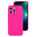 For iPhone 13 Pro Max Precise Hole Liquid Silicone Jelly Color Full Coverage Phone Case(Brilliant Pink)