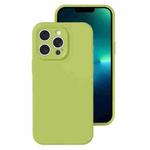 For iPhone 13 Pro Precise Hole Liquid Silicone Jelly Color Full Coverage Phone Case(Willow Green)